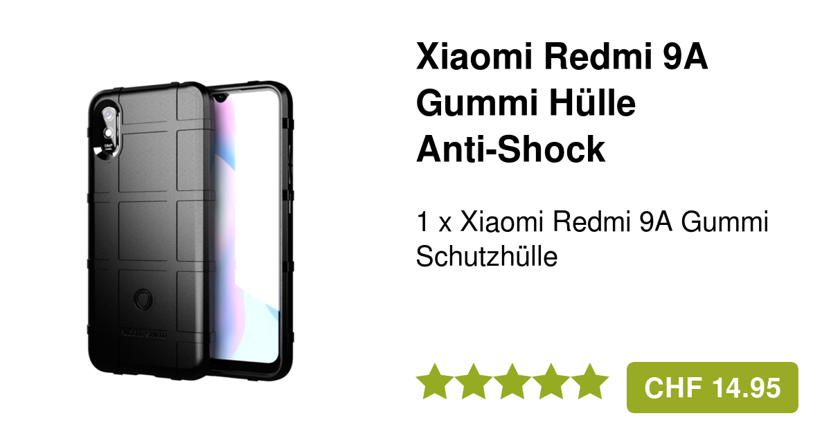 Xiaomi Redmi 9A Gummi Hülle Anti-Shock in Schwarz
