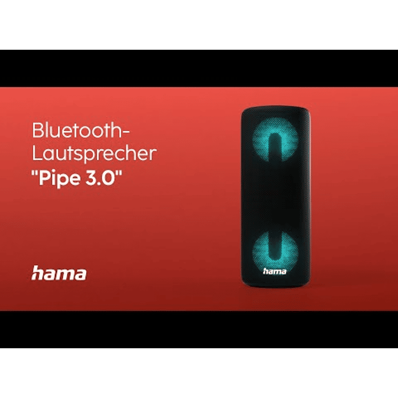 Hama - Pipe 3.0 Bluetooth LED Lautsprecher Schwarz