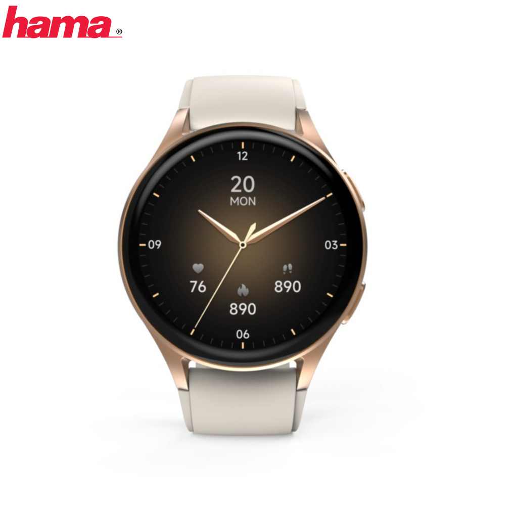 Hama Fit Watch 8900 GPS Smartwatch in Beige/Gold