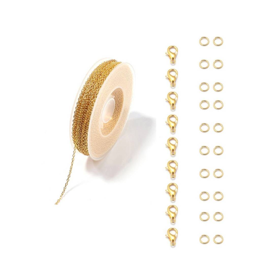 20-teiliges Kettenarmband-Set – Gold & Silber, Mit Karabinerverschluss (DIY Schmuck)