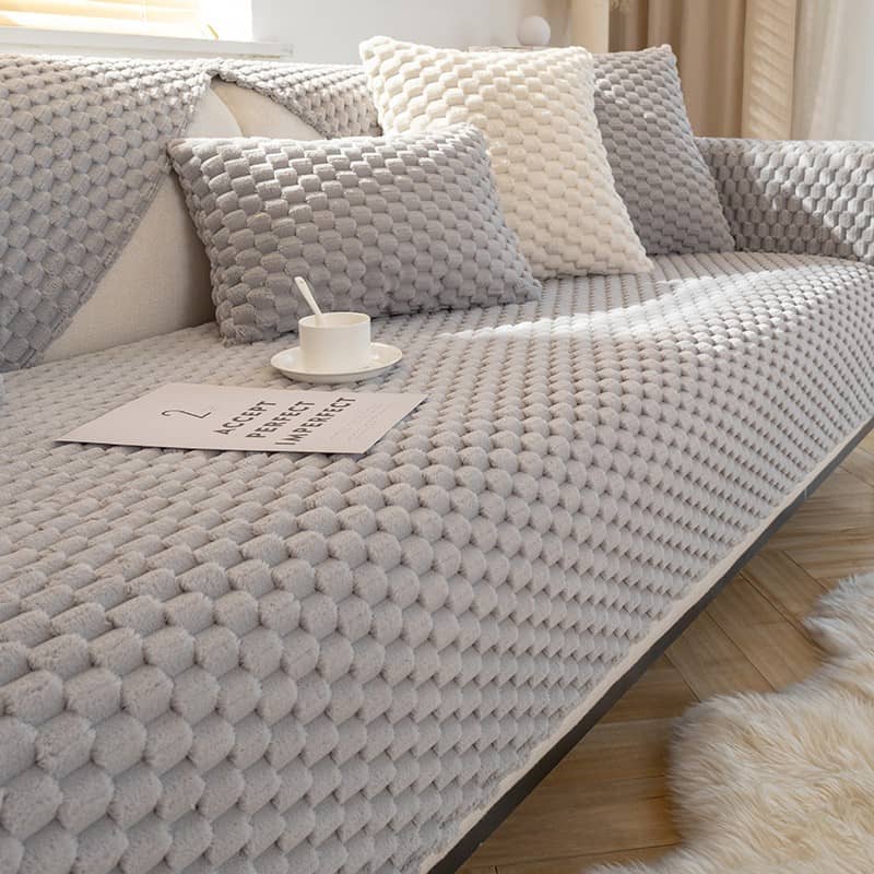 70x120cm Flauschiger Sofa Schonbezug Überwurf Grau