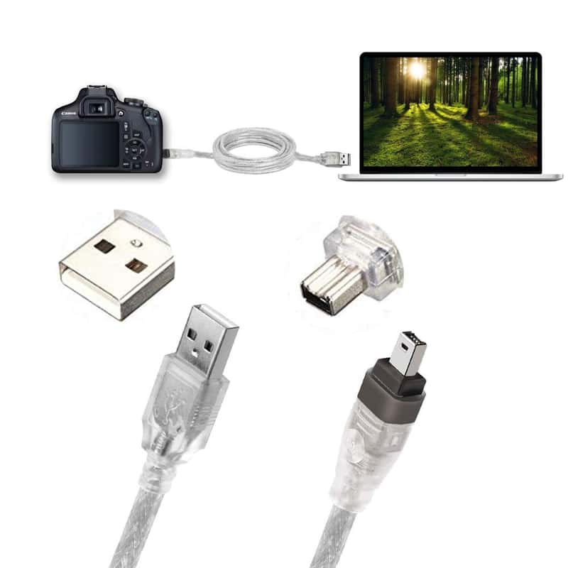 1.5m) USB A auf Firewire IEEE 1394 4 Pol Kabel