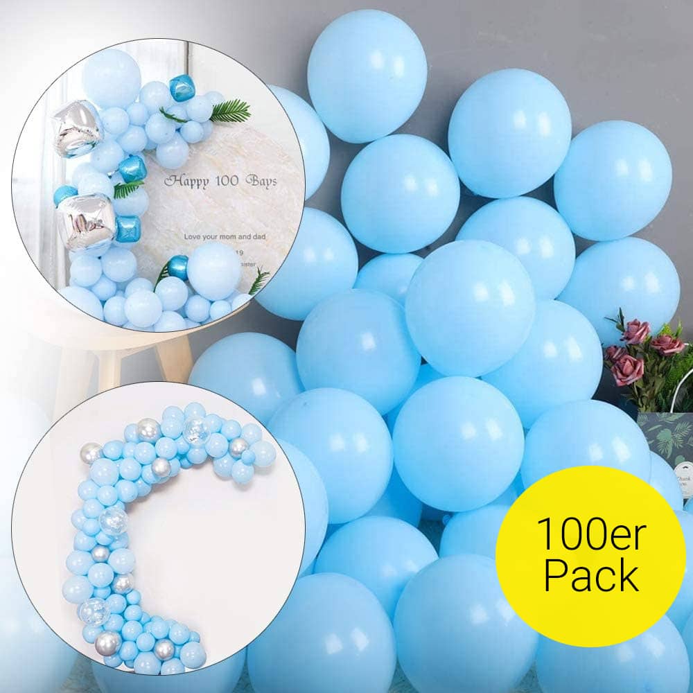 Perlmutt-blaue Latex-Geburtstagsballons – 30 Cm, 5er-Pack, Mit „Happy Birthday“-Aufdruck