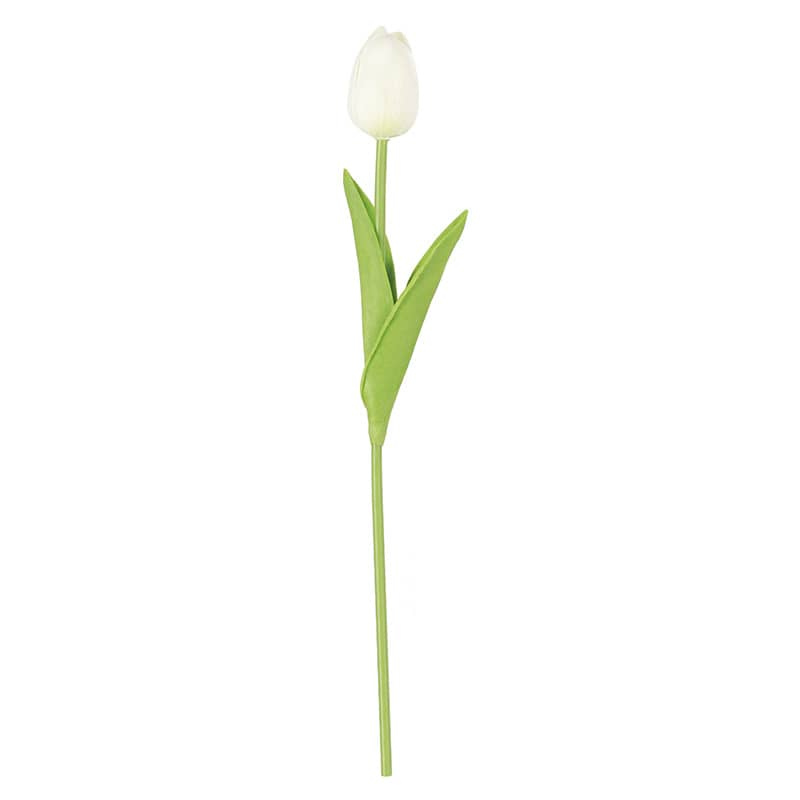 10er Set 35cm Deko Tulpen Kunstblumen Strauss Weiss