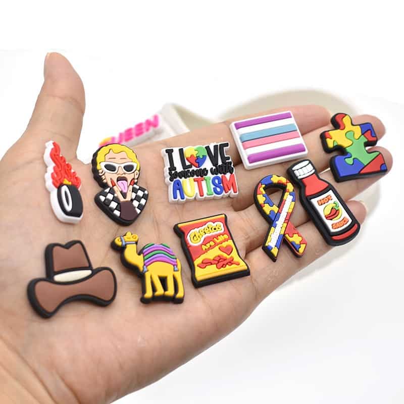 12x Clog Dekorationen Hockey Pucks - Bunte PVC Anstecker Für Crocs & Clogs