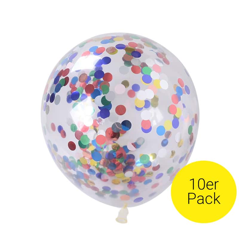 10X Ballon Transparent Luftballon Konfetti Bunt Geburtstag Hochzeit Party Deko