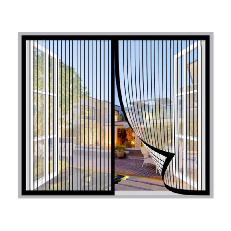120x120cm) Magnetischer Fenster Insektenschutz Schwarz