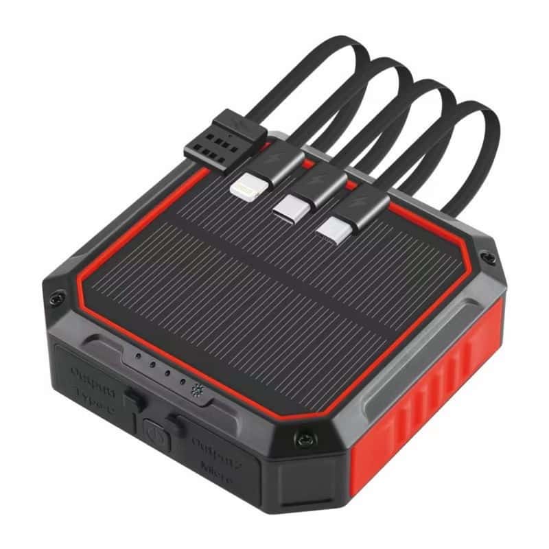 Powerbank 10000mAh mit Solar Ideal für Outdoor und Reisen alle Geräte USB 