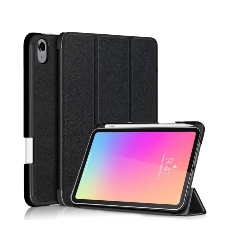 iPad Mini 7 (2024) / Mini 6 (2021) Leder Tasche Schwarz