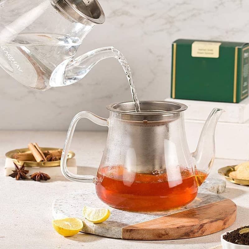 950ml) Glas Tee Kanne Filter Karaffe für Losen Tee