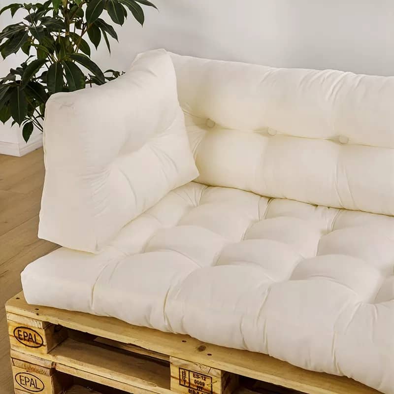 120x80x12cm) Paletten Kissen Lounge Sitzauflage Beige