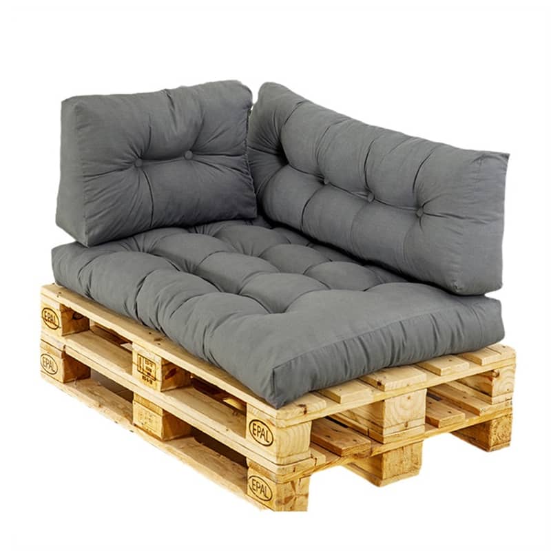 120x80x12cm) Paletten Kissen Lounge Sitzauflage Grau
