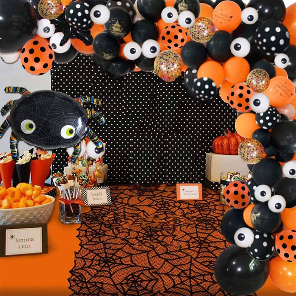 8 Stück Halloween Folienballons - Mit Kürbis, Spinne & Fledermaus, Für Party-Deko