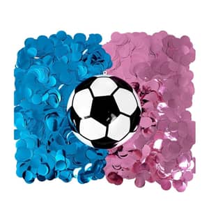 Gender Reveal Fotohintergrund 'Fußball' – 2,1x1,5 M, Vinyl, Rosa/blau Für Babyshower-Party