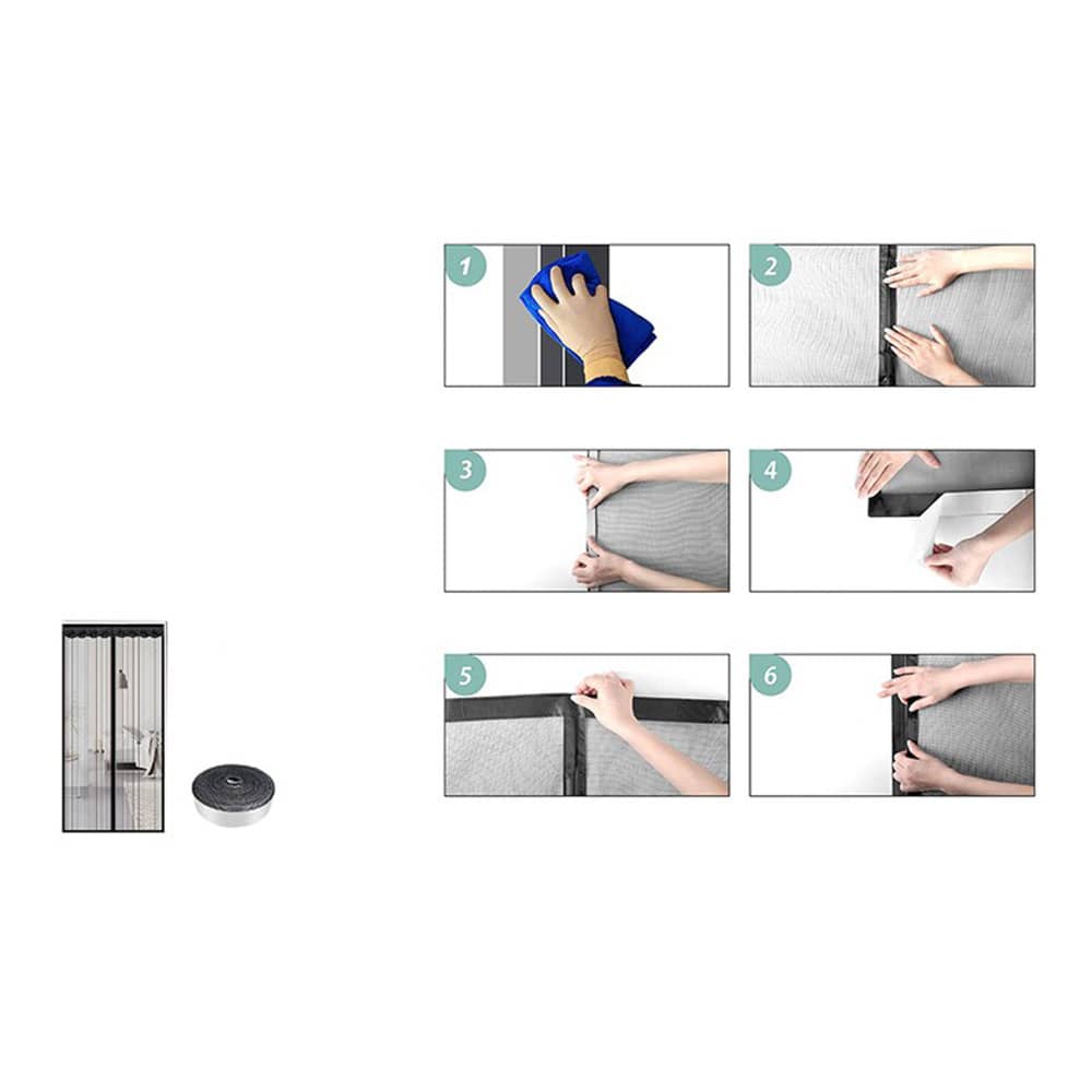 Magnetisches Moskitonetz Für Türen – 115 X 210 Cm, Automatisch Schließend, Weiß, Ohne Bohren