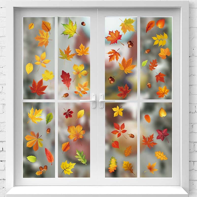 174er Set) Fenster Aufkleber Herbst Fenstersticker