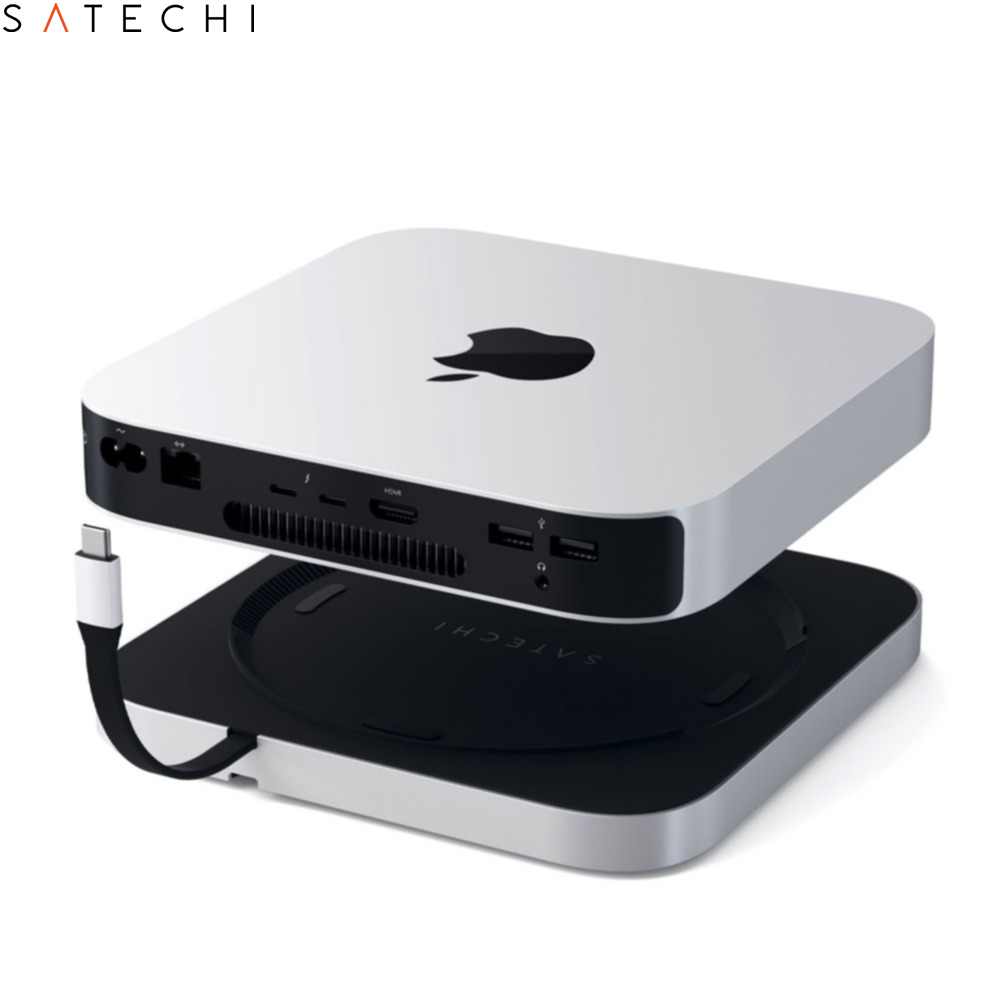 Satechi USB C Aluminium Stand Hub für Mac Mini Silber