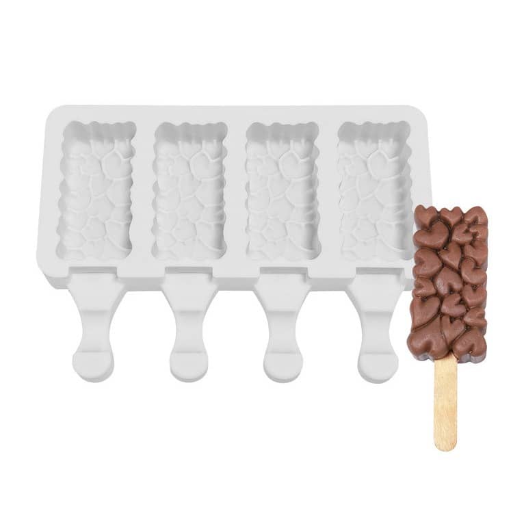 4-fach) Silikon Eis am Stiel Form DIY Glacé Herzen