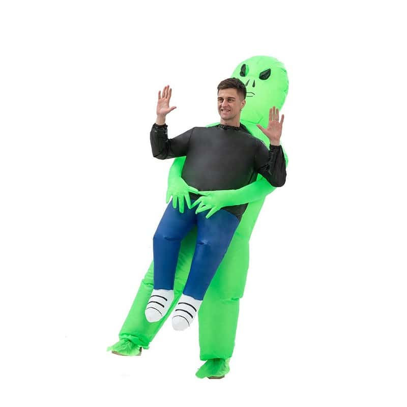 2-tlg. Lustiges Aufblasbares Alien Kostüm Grün