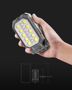 LED-COB-Taschenlampe Wiederaufladbar - 3W, 2200mAh, Mit Magnet & Drehhaken Für Camping & Notfall