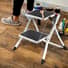 MSV - (44.5x49.5cm) Faltbare Tritt Leiter Schemel Haushalts Klapptritt mit 2 Stufen (130009) - Weiss / Schwarz - MSV Spirella - Bild 3