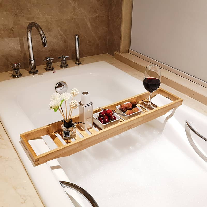 70x14.5cm) Badewannen Ablage Wannenbrcke Braun