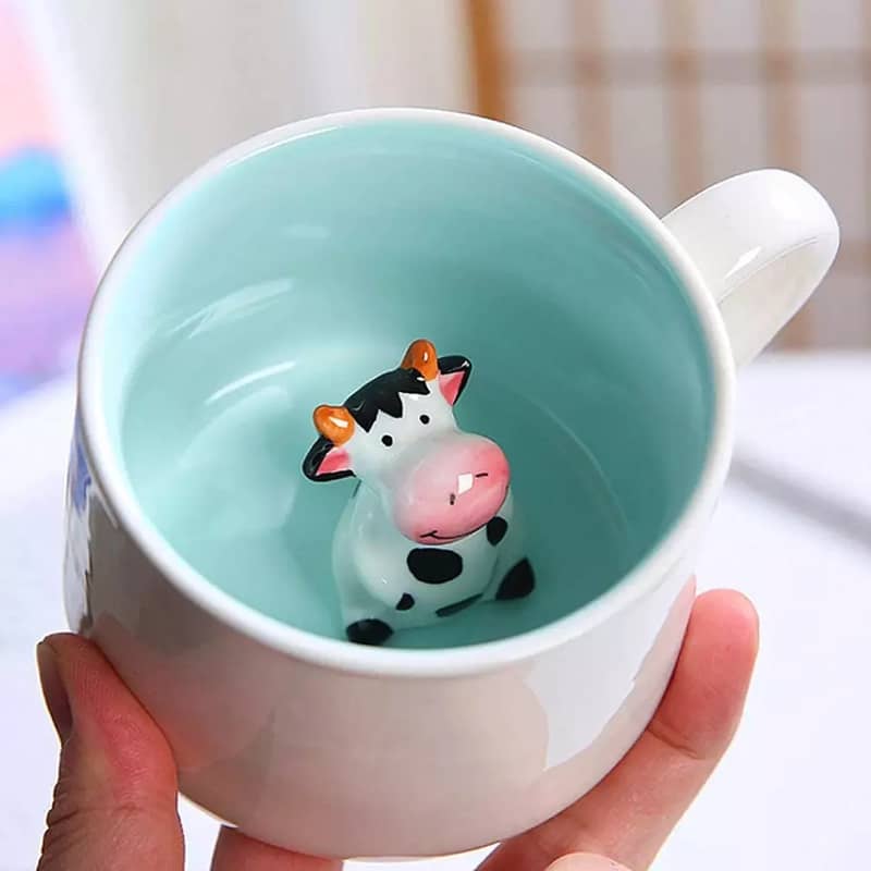 Süsse 3D Keramik Kaffee Tasse Geschenk Tee Cup Kuh