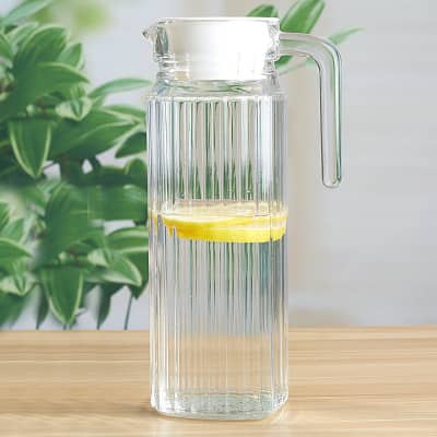 1.1l) Glas Karaffe Trink Krug Wasser/Ice Tea Kanne