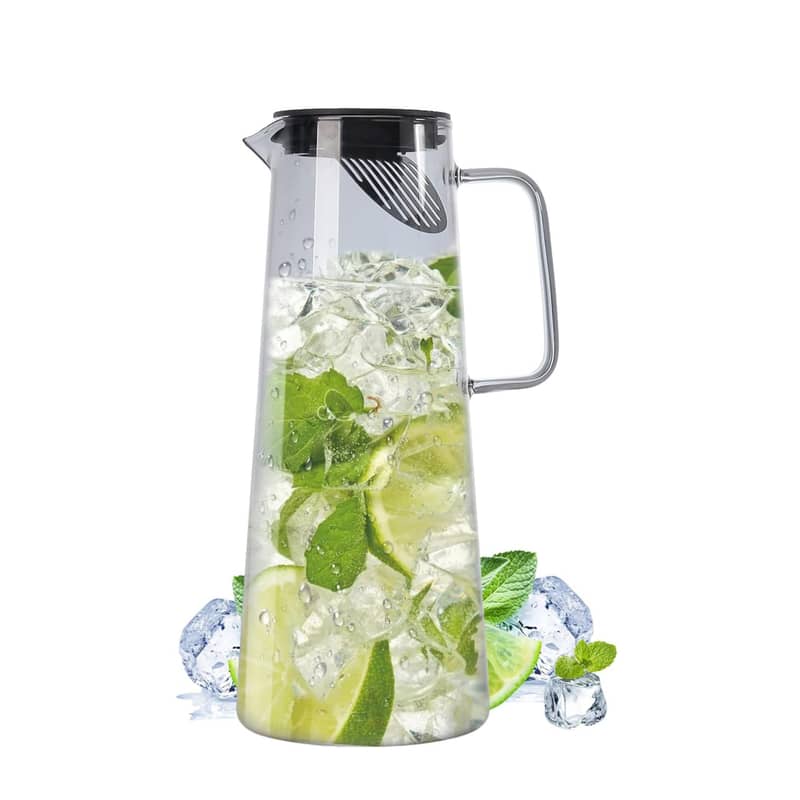 1.8l) Glas Karaffe Trink Krug Wasser / Ice Tea Kanne