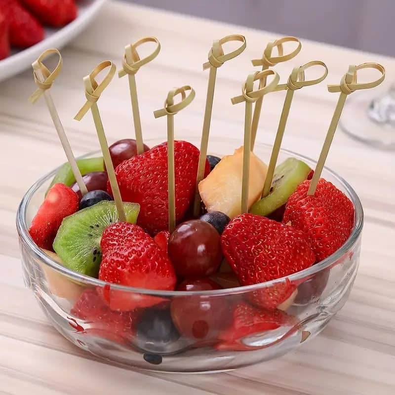 100er Set) 12cm Einweg Bambus Sticks Party Spiesse