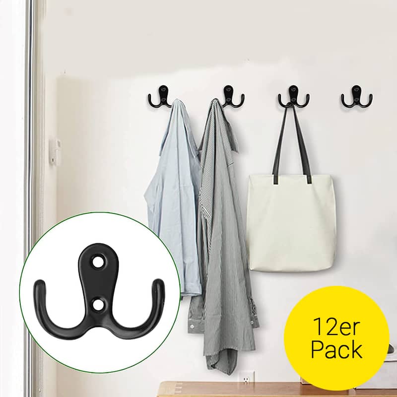 12er Set) 5.5x4cm Garderobe Metall Wandhaken
