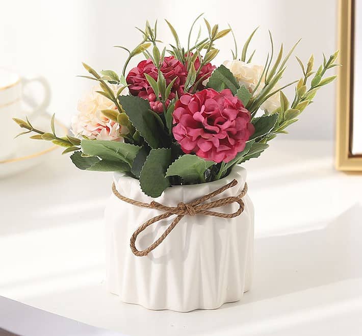 Deko Kunstblumen Hortensien Home Blumenstrauss Pink