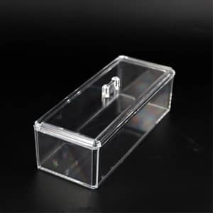 Runder Acryl-Aufbewahrungsbehälter Mit Deckel – Transparent, Für Wattepads, Kosmetik, Schmuck, 19,5 Cm Hoch