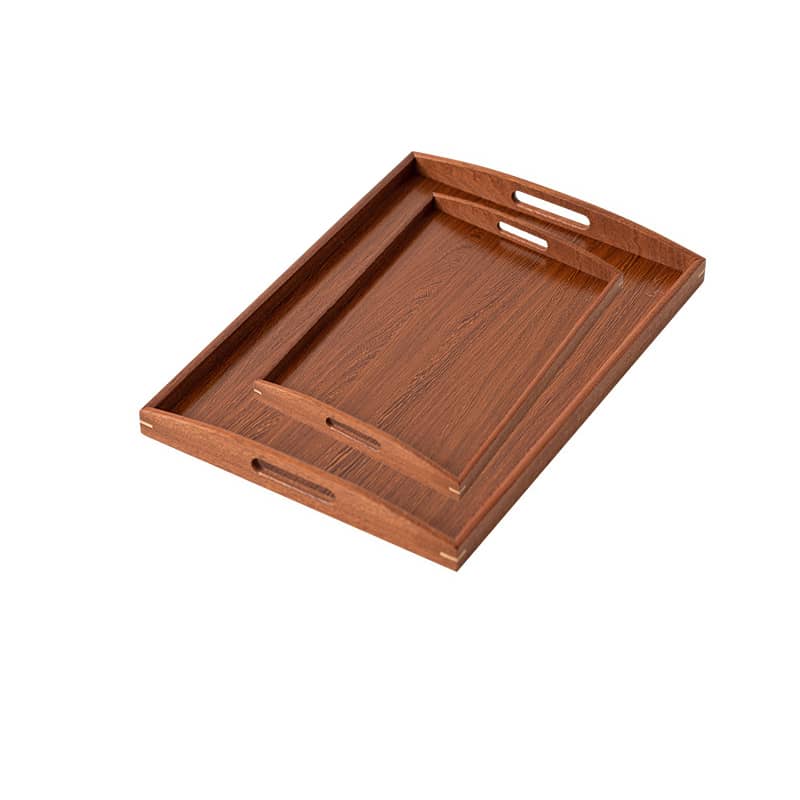 Serviertablett Aus Massivholz – Rechteckig, Mit Griff, Für Frühstück, Tee, Getränke, Robust, Ca. 40 X 30 Cm