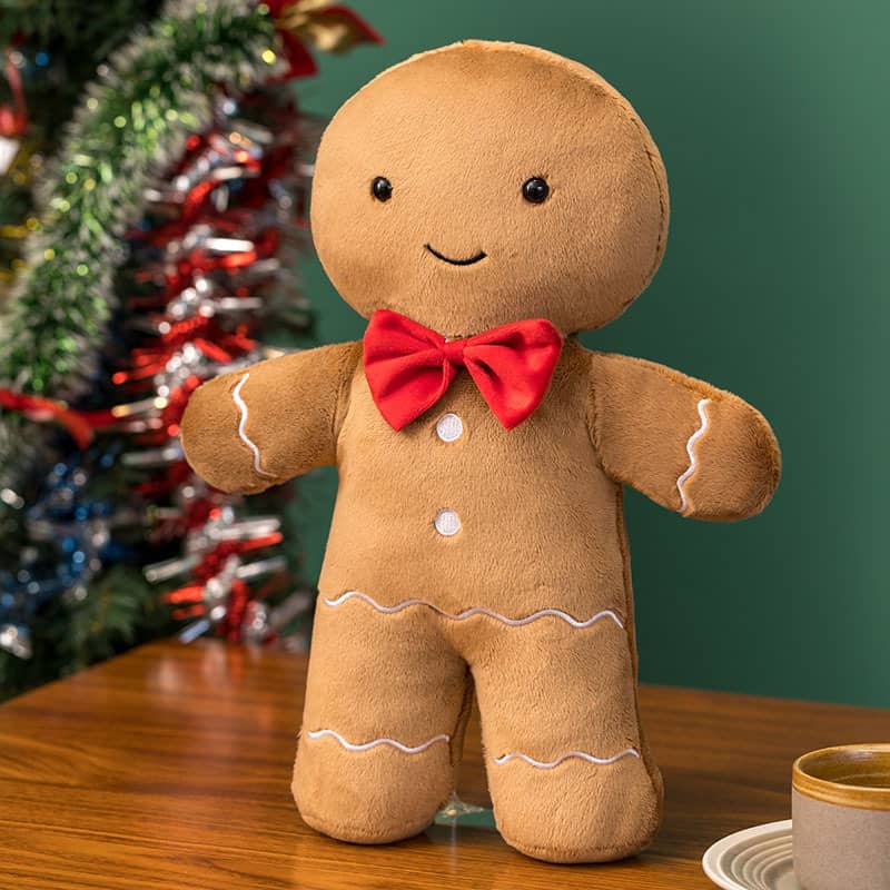 Coussin Peluche Bonhomme En Pain D'épice - Décoration Noël, 40 Cm, Doux Et Mignon, Pour Salon, Chambre, Canapé, Voiture - 5
