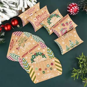 Geschenkschachtel Mit Weihnachtsmotiv – 24,5 X 20 Cm, Festliche Kissenschachtel Für Präsente