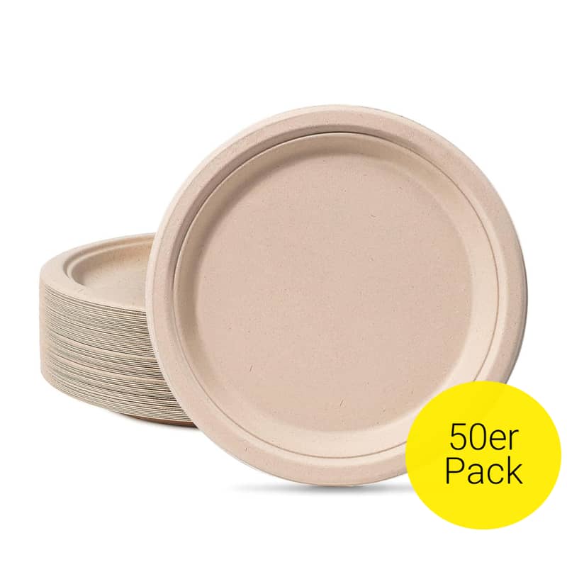 Einweg Papier Teller Party Geschirr Tisch Deko Beige
