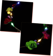 LED Blumenkranz Stirnbänder 6-tlg - Leuchtender Haarschmuck Für Partys