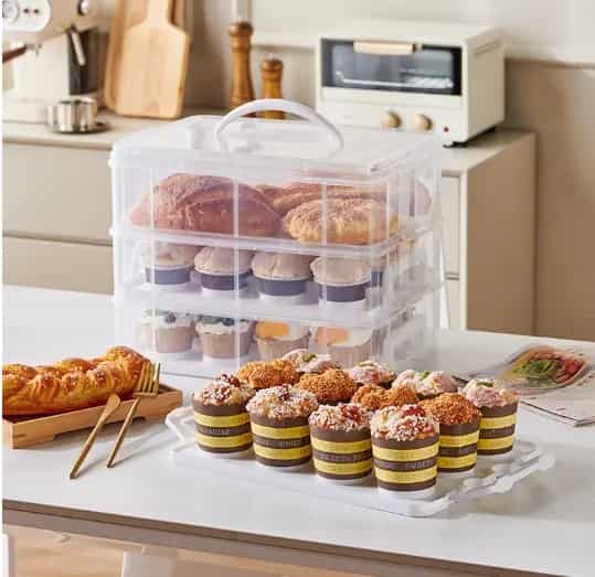 Bemoseng 6er Set Cupcake-Boxen Mit Fenster - Transportbox Für 12 Muffins & Gebäck