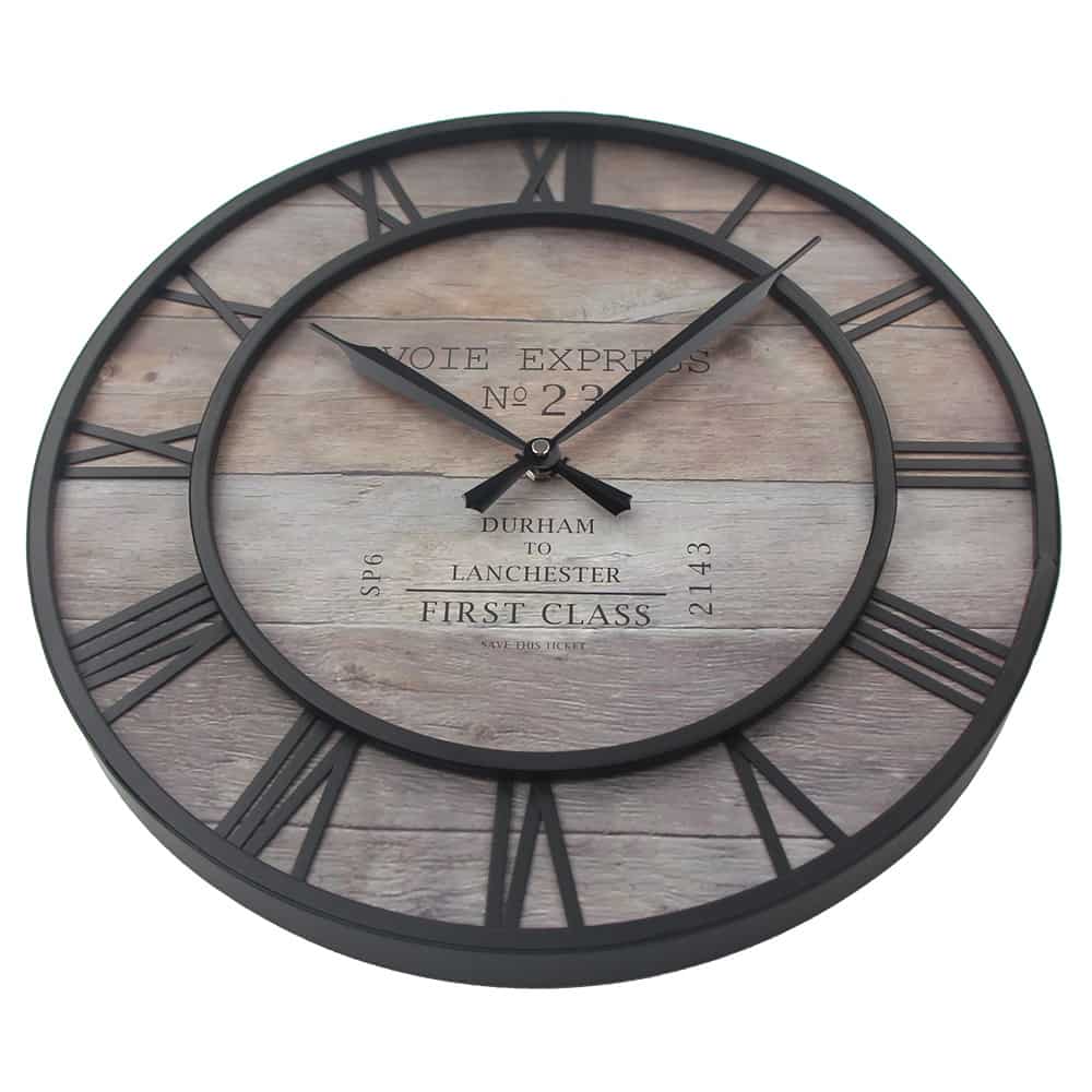 GNYVZXPLQ Stille Wanduhr Metall - Römische Ziffern 39x48cm