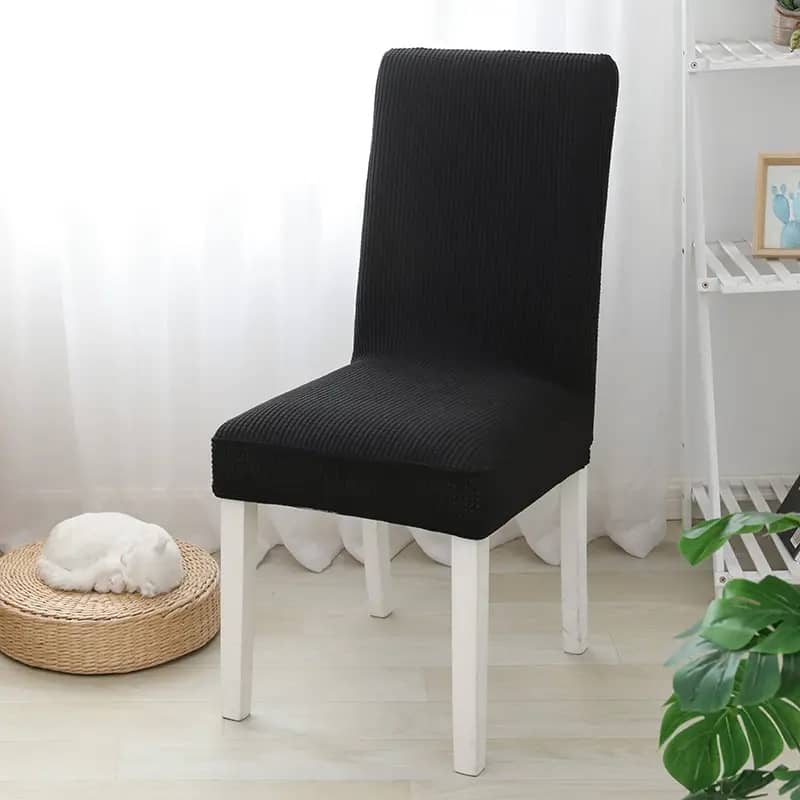 Stretch Stuhlüberzug Home Deko Stuhlhusse Schwarz