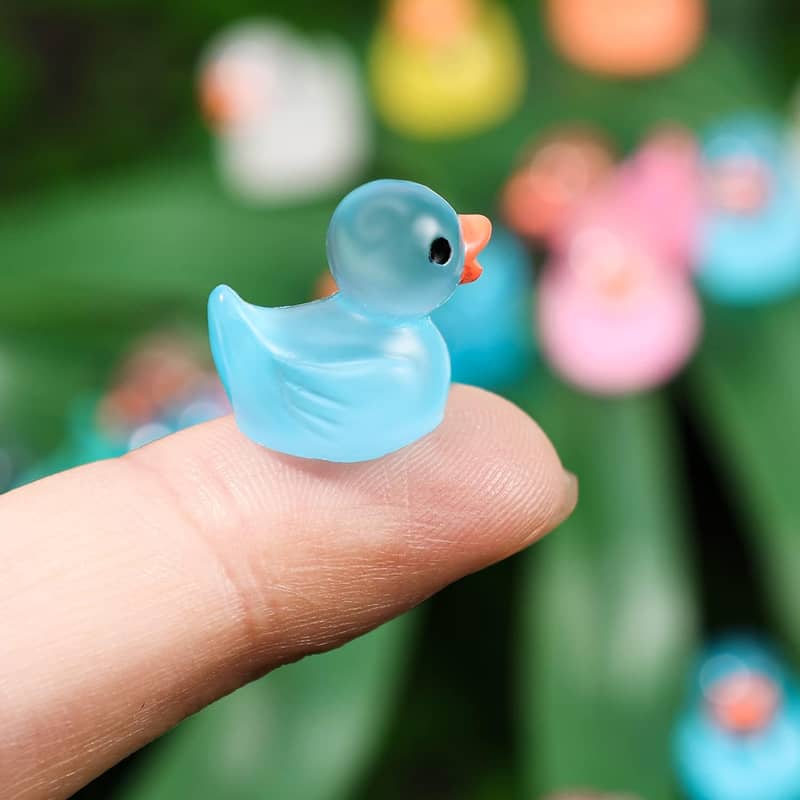 10er Set) 17mm Fluoreszierende Enten Figuren Deko
