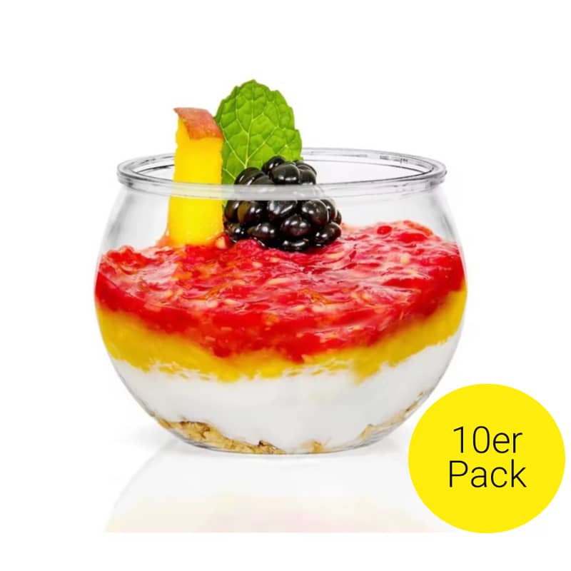 10er Set) Ø5x4cm Einweg Mini Dessert Kugel Becher