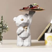 Stehender Deko Bär Butler Home Deko Accessoire Weiss