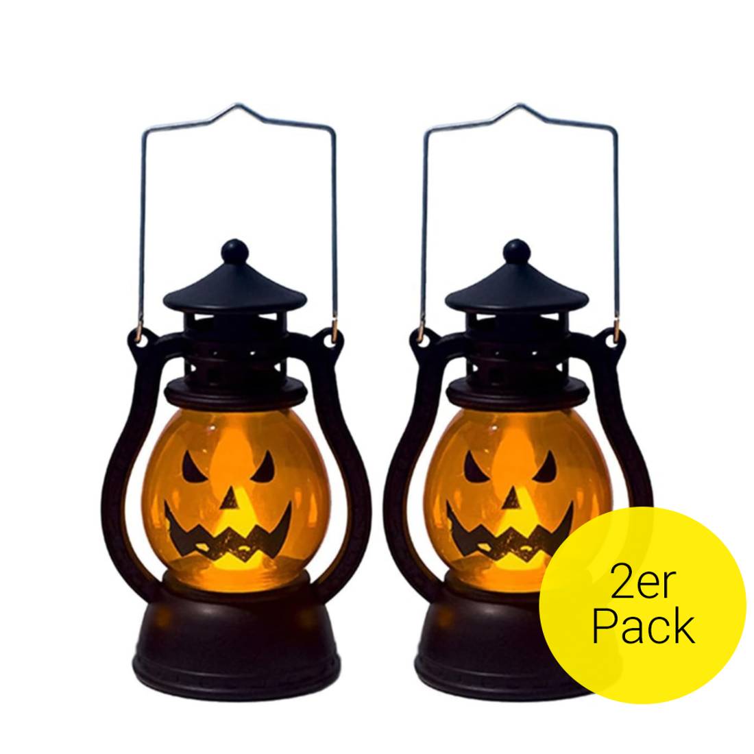 Kürbislaterne Mit Licht - 10 Cm, Halloween-Deko, Mit Beleuchtung