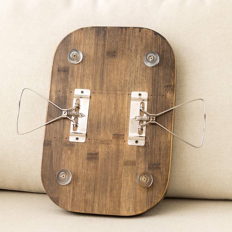33x22cm Bambus Mini Sofa Tablett Clip Tisch Ablage