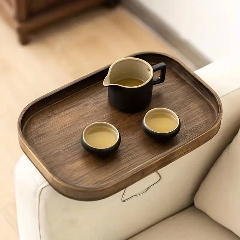 33x22cm Bambus Mini Sofa Tablett Clip Tisch Ablage