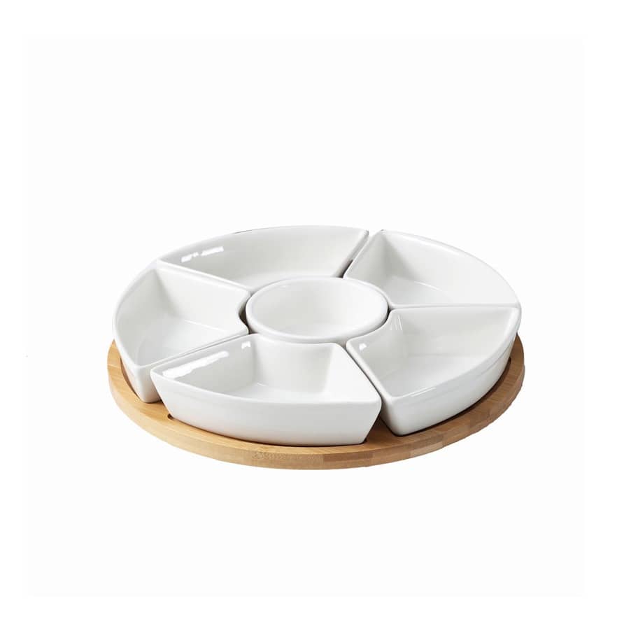 Set De 5 Bols Apéritif En Porcelaine Blanche Alinea - Pour Dips, Snacks, Tapas, Style Contemporain