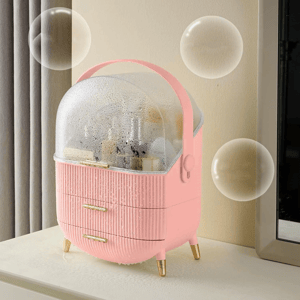 Galatée Kosmetik-Organizer Mit Deckel – Staubdicht, Große Kapazität, Inkl. Schublade, Rosa