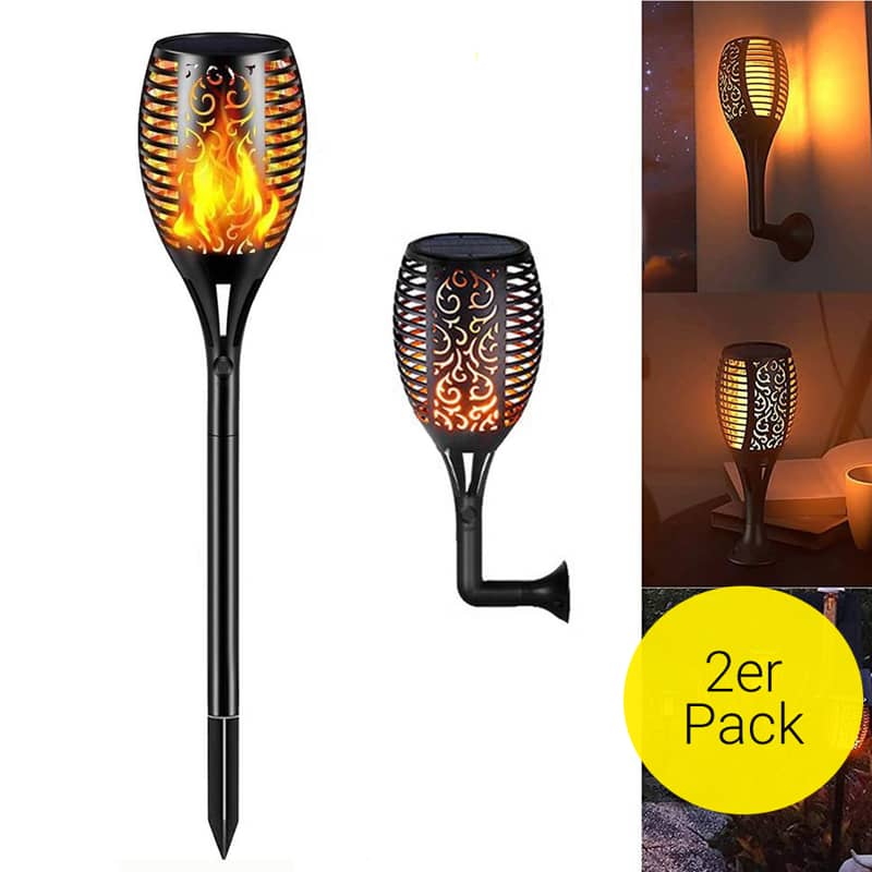 2er Set) LED Solar Lampen Outdoor Wandleuchten